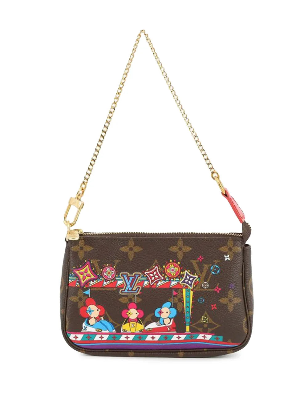 Louis Vuitton Pre Owned 2020 Monogram Vivienne Christmas Mini Pochette Accessoires Shoulder Bag — Same as shown — Size One Size — Front View