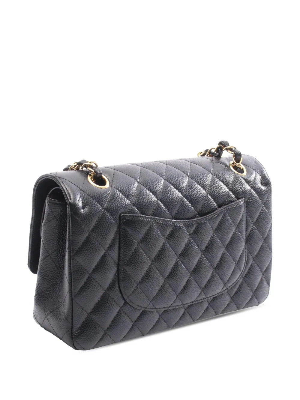 Chanel Pre Owned 2018 Medium Classic Caviar Double Flap Shoulder Bag — Same as shown — Size One Size — Back View
