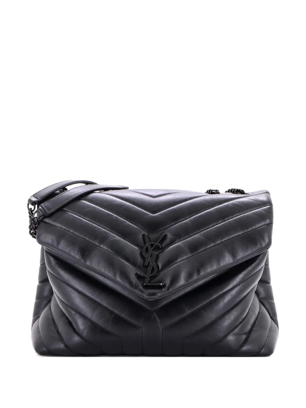 Saint Laurent Pre Owned Loulou Matelasse Chevron Leather Medium Shoulder Bag — Same as shown — Size One Size — Front View