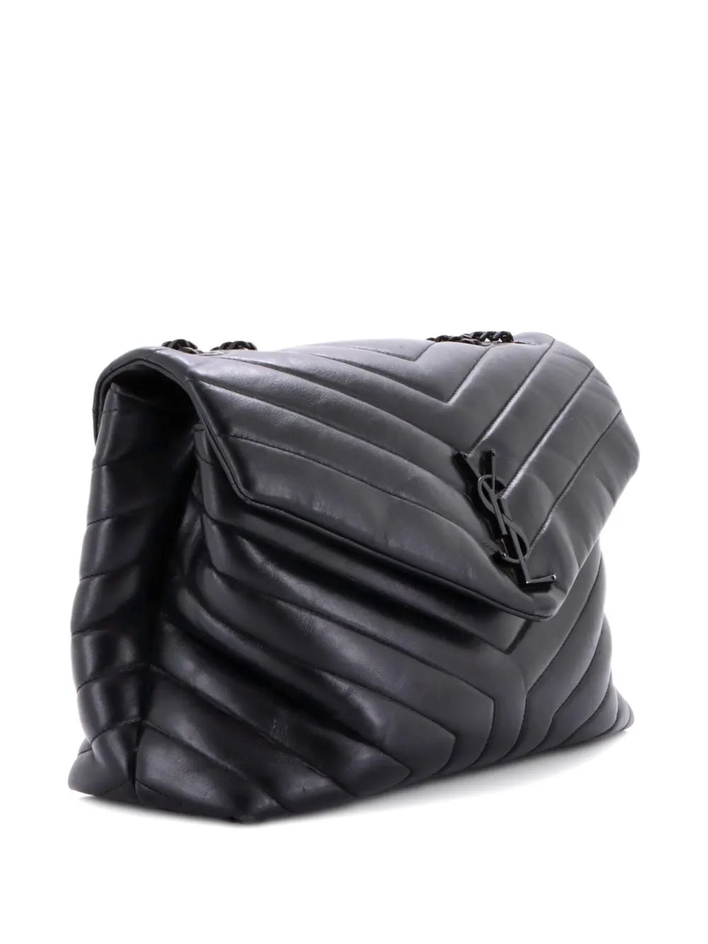 Saint Laurent Pre Owned Loulou Matelasse Chevron Leather Medium Shoulder Bag — Same as shown — Size One Size — Back View