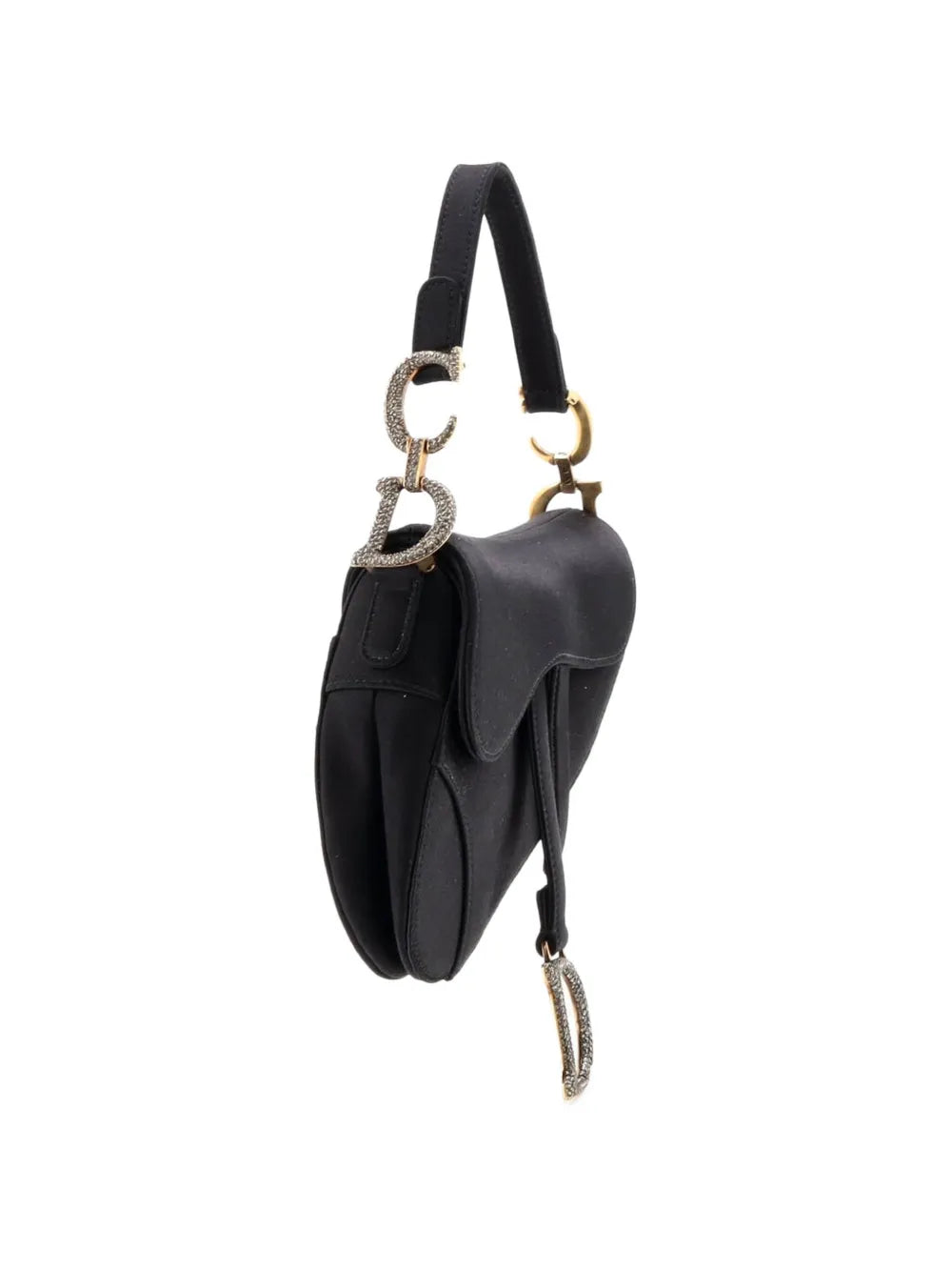Christian Dior Pre Owned Saddle Handbag Satin With Crystals Mini Shoulder Bag — Same as shown — Size One Size — Back View
