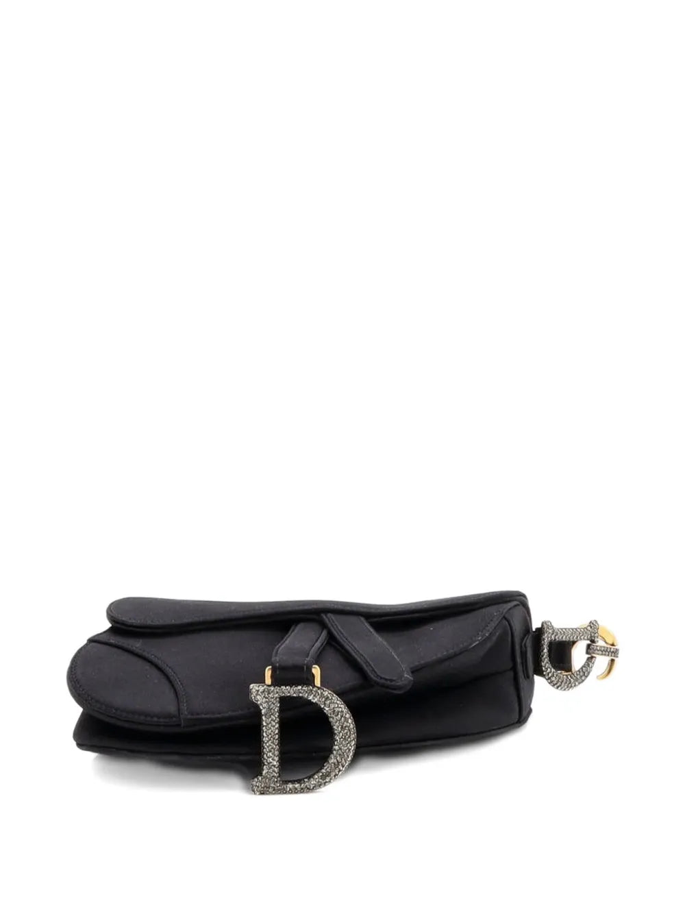 Christian Dior Pre Owned Saddle Handbag Satin With Crystals Mini Shoulder Bag — Same as shown — Size One Size — Top View