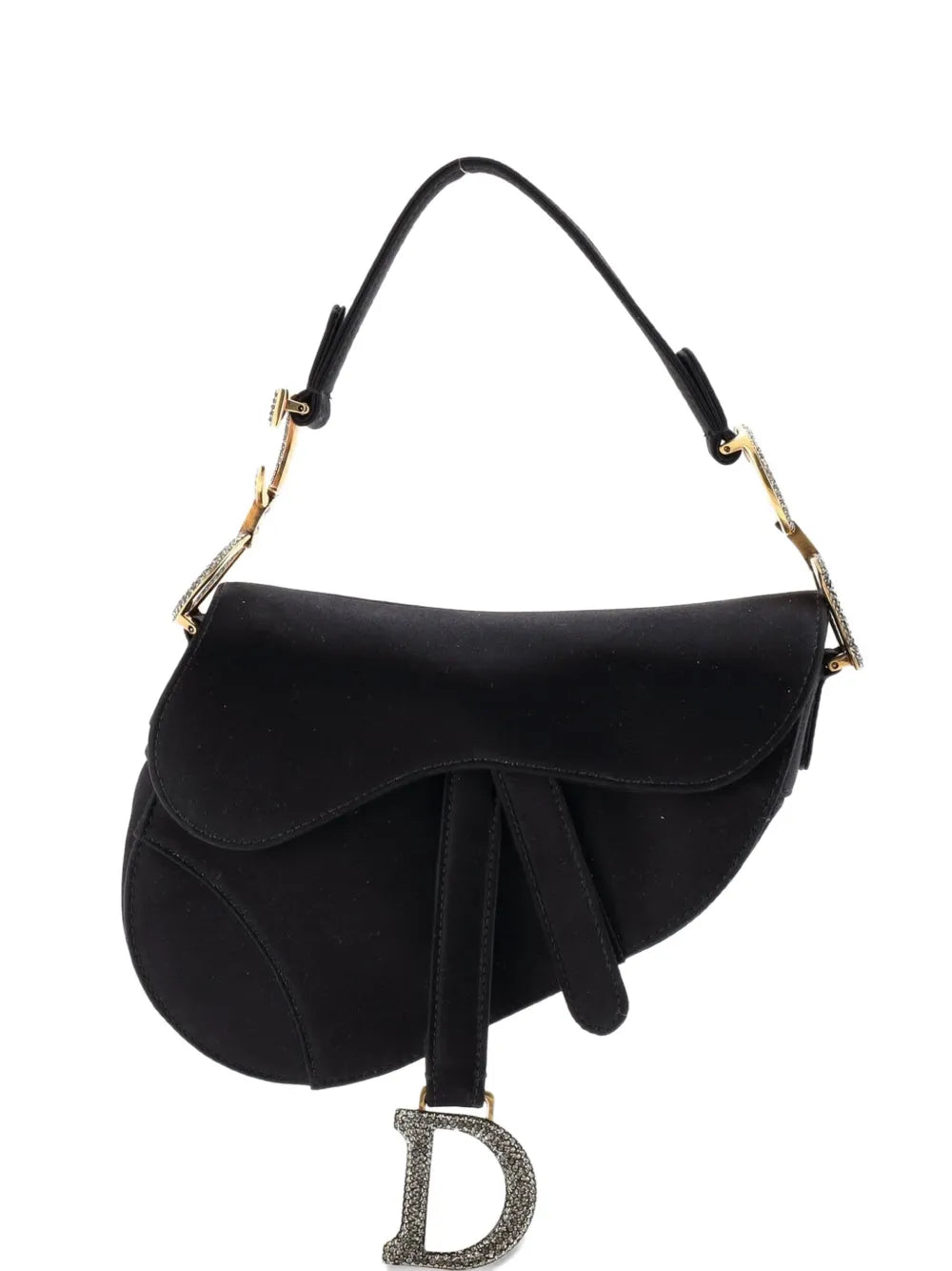 Christian Dior Pre Owned Saddle Handbag Satin With Crystals Mini Shoulder Bag — Same as shown — Size One Size — Front View