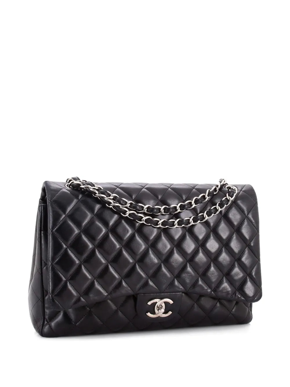 Chanel Pre Owned Classic Double Flap Bag Quilted Lambskin Maxi Shoulder Bag — Same as shown — Size One Size — Back View