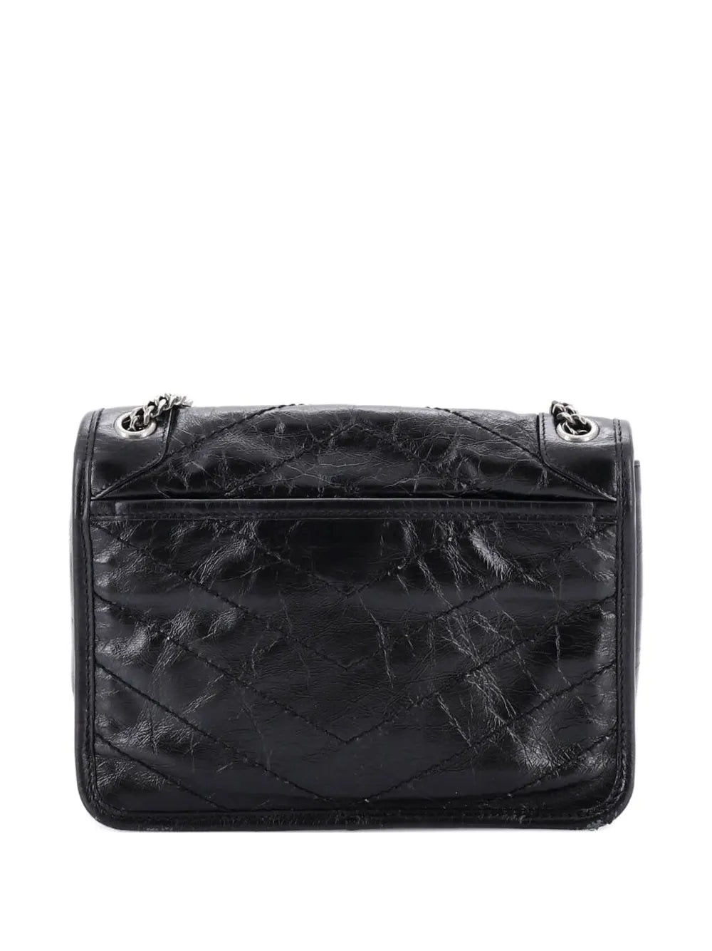 Saint Laurent Pre Owned Niki Chain Flap Bag Matelasse Chevron Leather Baby Shoulder Bag — Same as shown — Size One Size — Side View