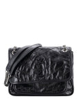 Saint Laurent Pre Owned Niki Chain Flap Bag Matelasse Chevron Leather Baby Shoulder Bag — Same as shown — Size One Size — Front View