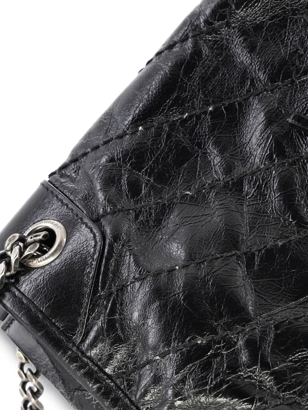 Saint Laurent Pre Owned Niki Chain Flap Bag Matelasse Chevron Leather Baby Shoulder Bag — Same as shown — Size One Size — Lifestyle View