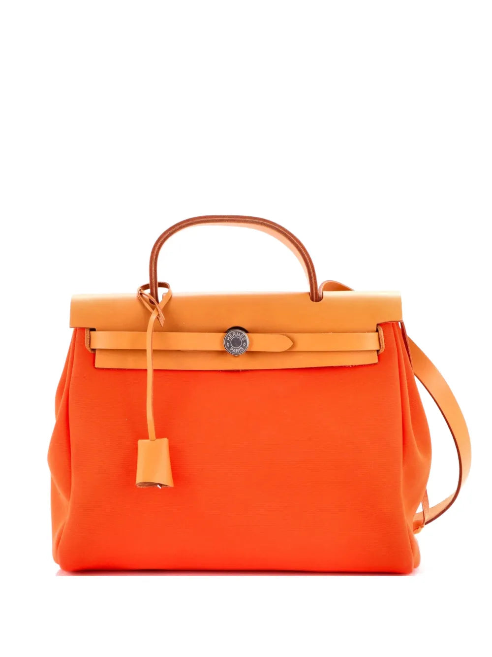 Hermes Pre Owned Herbag Zip Leather And Toile 31 Shoulder Bag — Same as shown — Size One Size — Front View