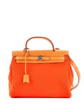 Hermes Pre Owned Herbag Zip Leather And Toile 31 Shoulder Bag — Same as shown — Size One Size — Front View