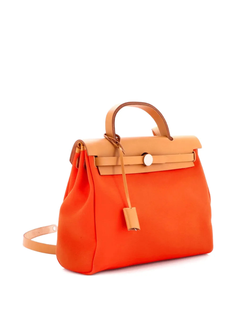 Hermes Pre Owned Herbag Zip Leather And Toile 31 Shoulder Bag — Same as shown — Size One Size — Back View