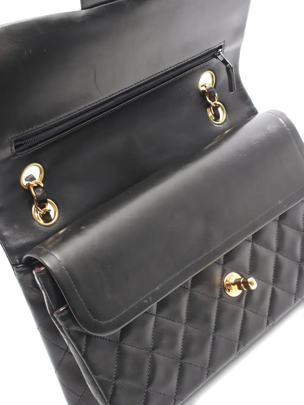 Chanel Pre Owned 1991 1994 Double Flap Quilted Chain Strap Shoulder Bag — Same as shown — Size One Size — Lifestyle View