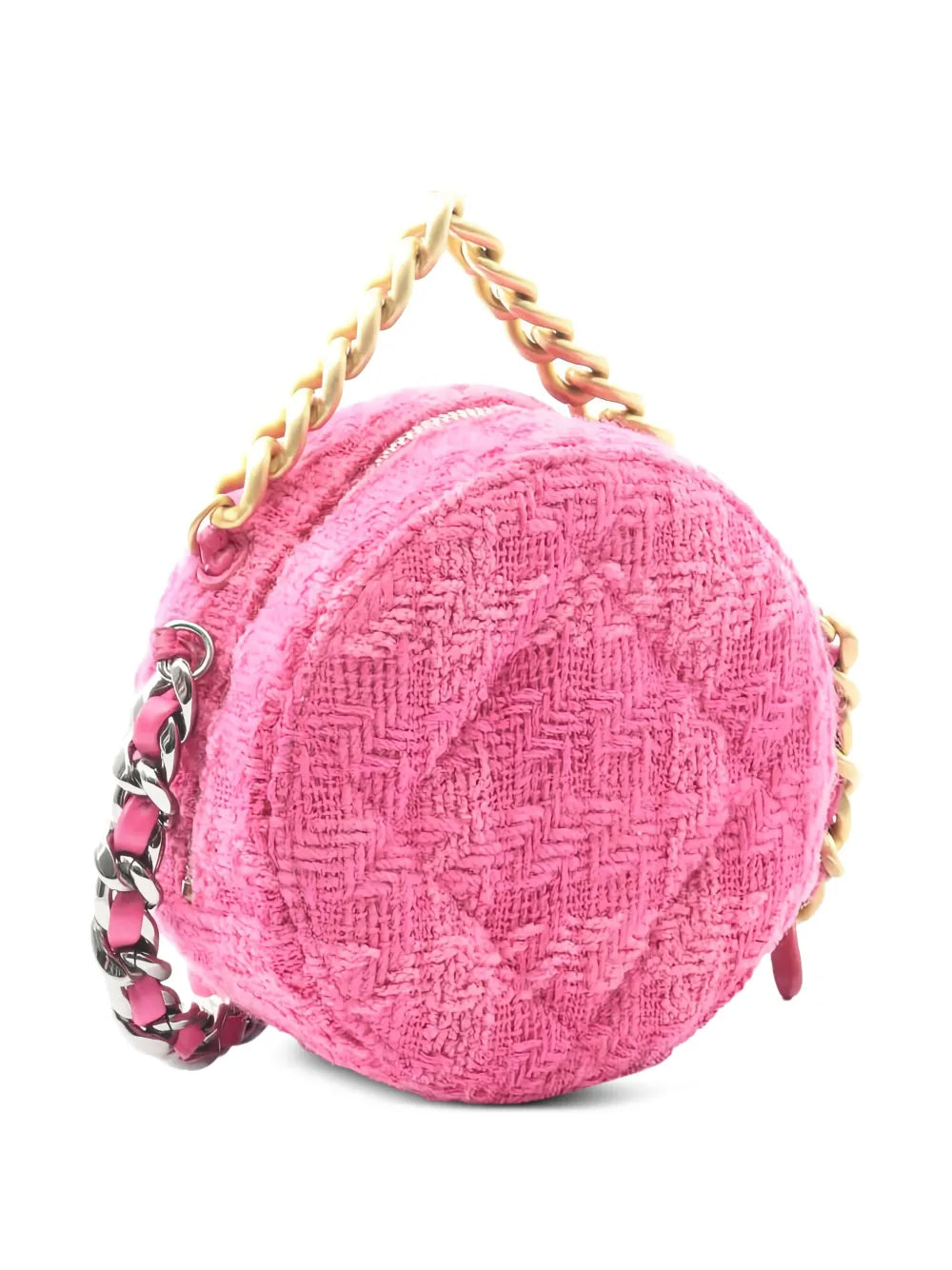 Chanel Pre Owned 2019 Chain Strap Tweed Mini Bag — Same as shown — Size One Size — Side View