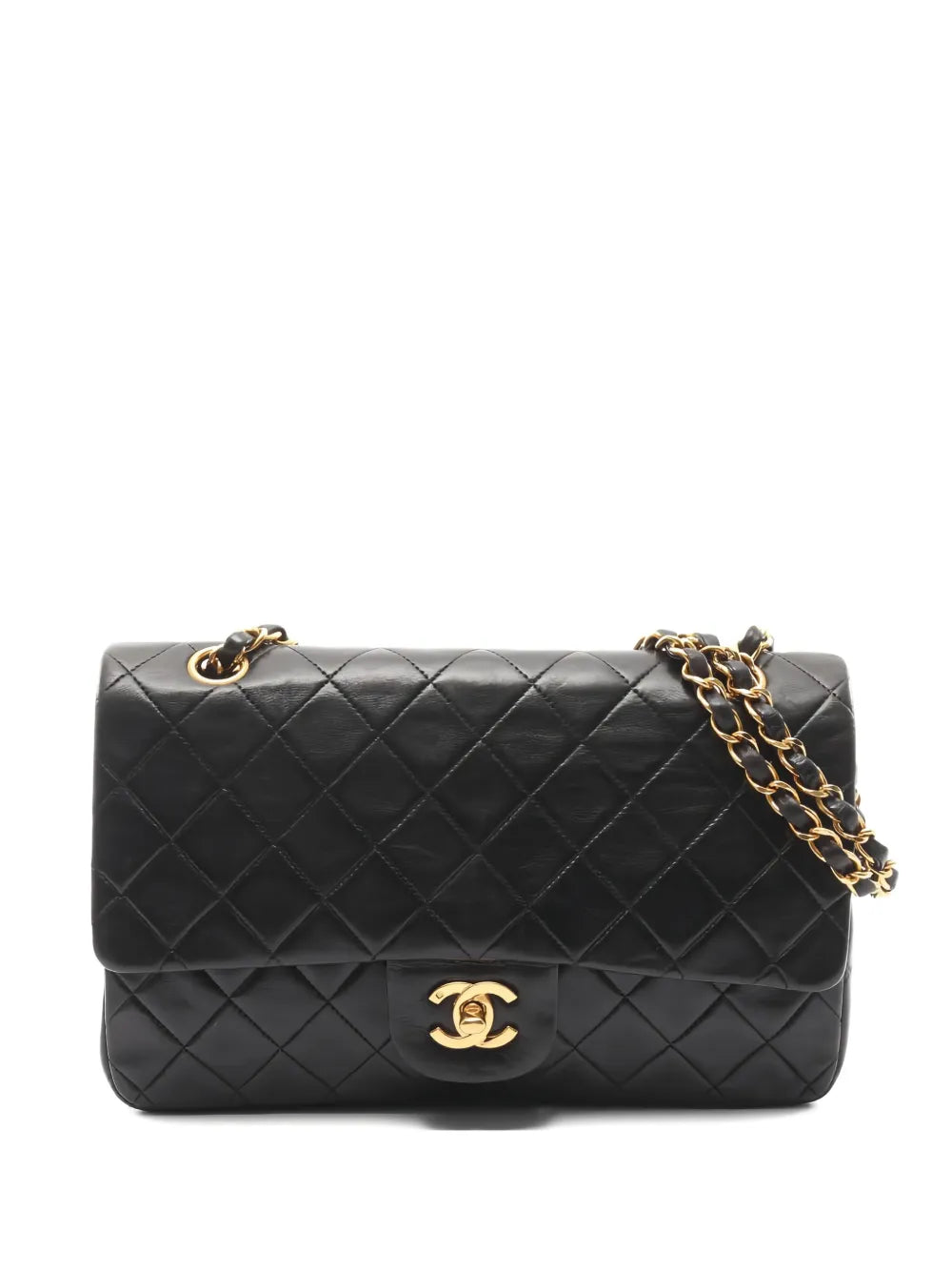 Chanel Pre Owned 1994 1996 Double Flap Chain Strap Shoulder Bag — Same as shown — Size One Size — Front View