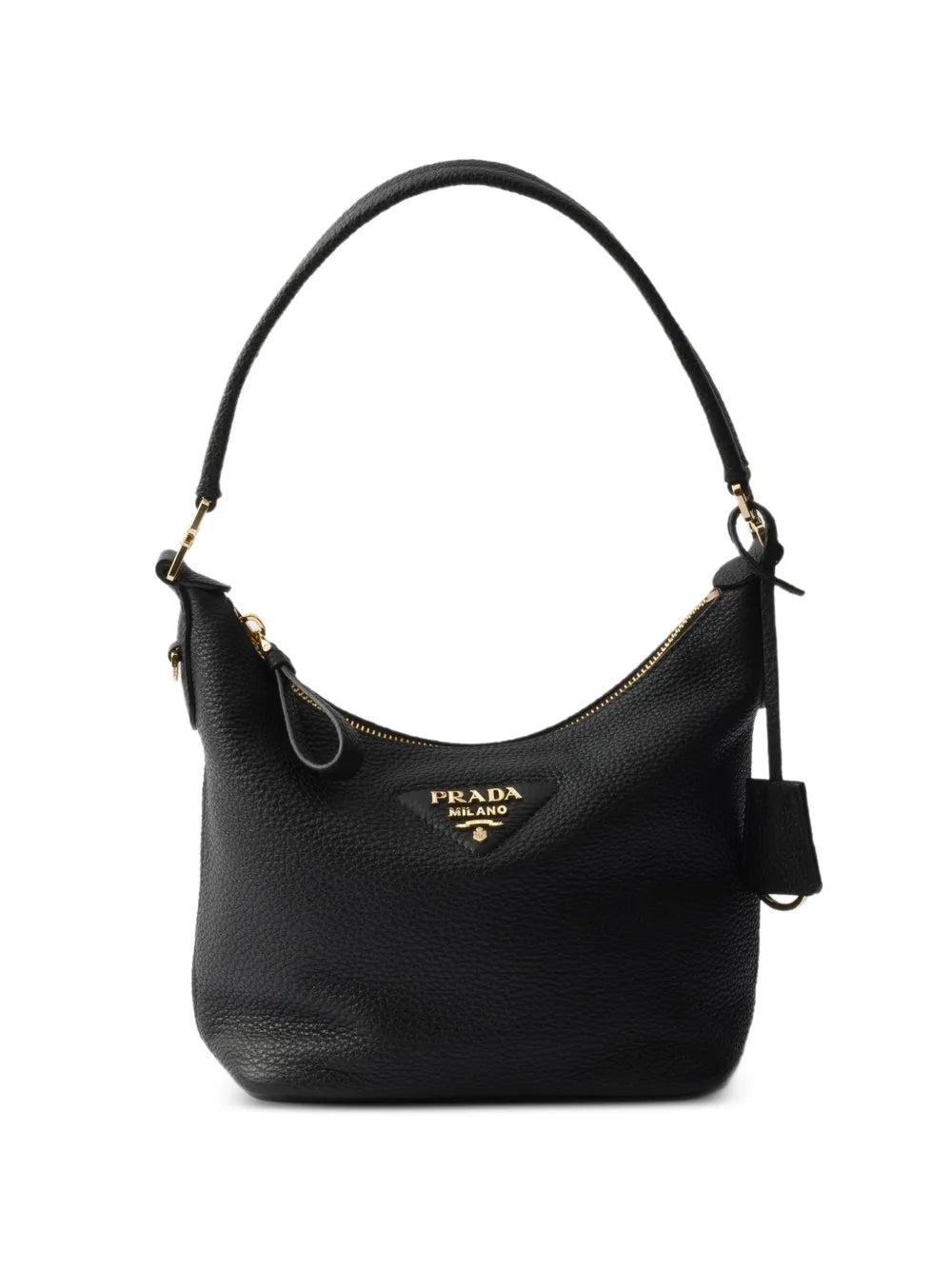 Prada Logo Plaque Leather Shoulder Bag — Same as shown — Size One Size — Front View
