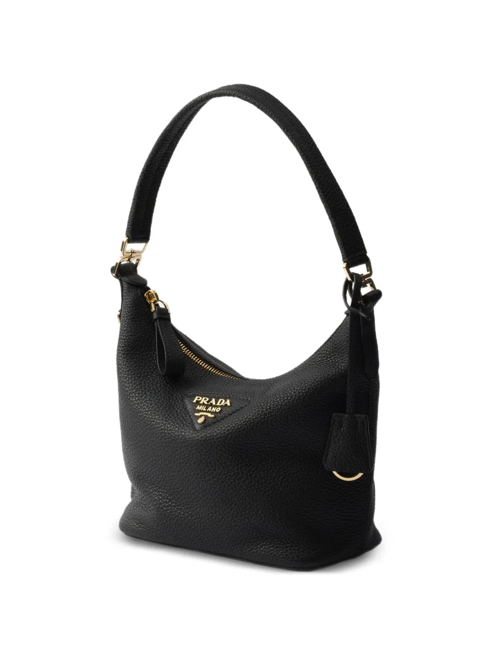 Prada Logo Plaque Leather Shoulder Bag — Same as shown — Size One Size — Back View
