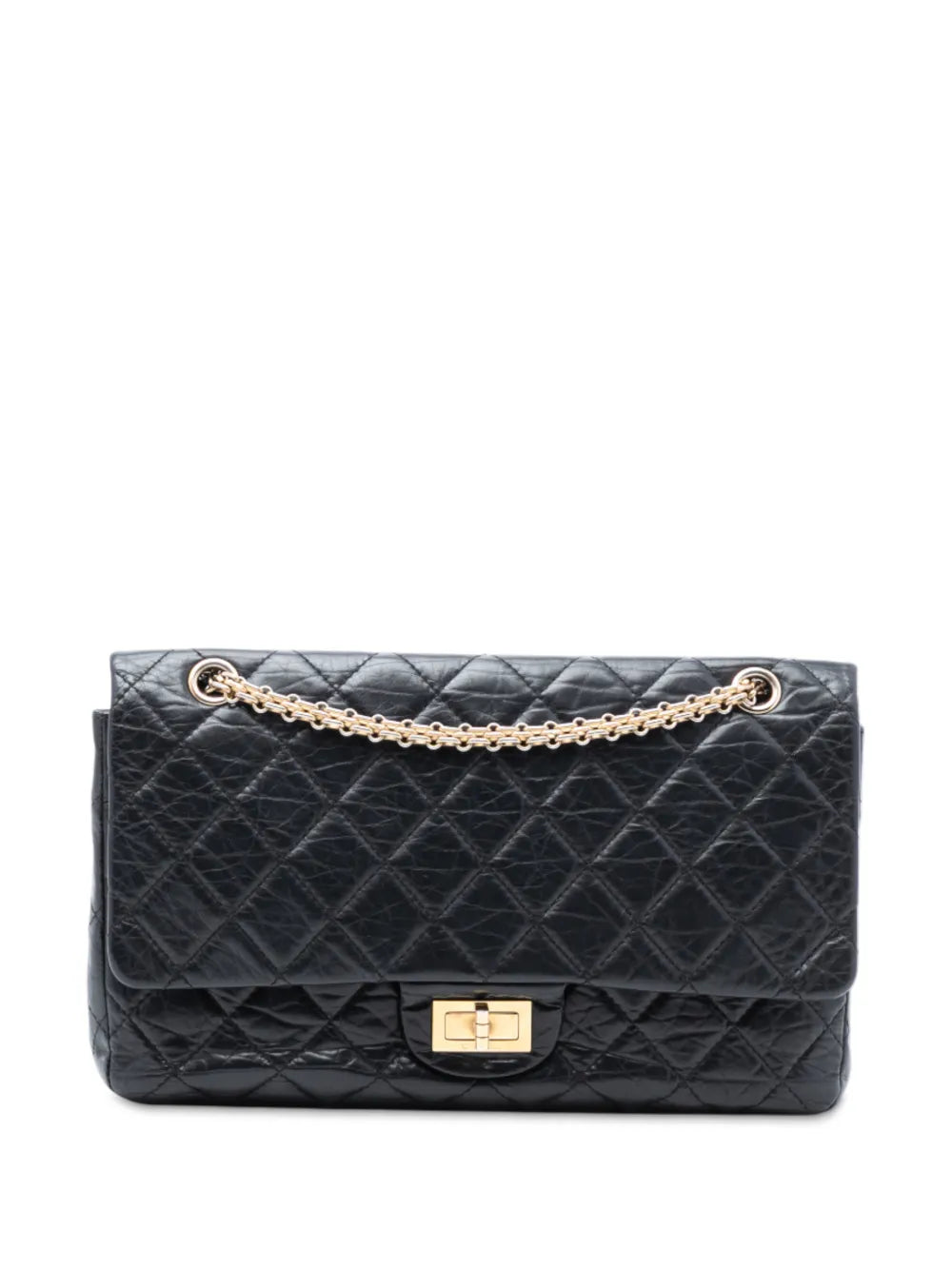 Chanel Pre Owned 2009 2010 Reissue 255 Aged Calfskin Double Flap 226 Shoulder Bag — Same as shown — Size One Size — Front View