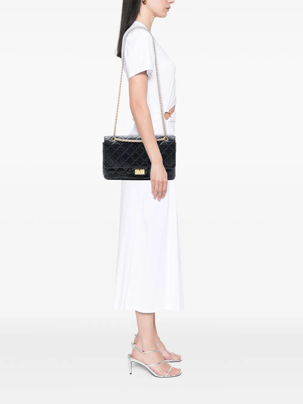 Chanel Pre Owned 2009 2010 Reissue 255 Aged Calfskin Double Flap 226 Shoulder Bag — Same as shown — Size One Size — Side View