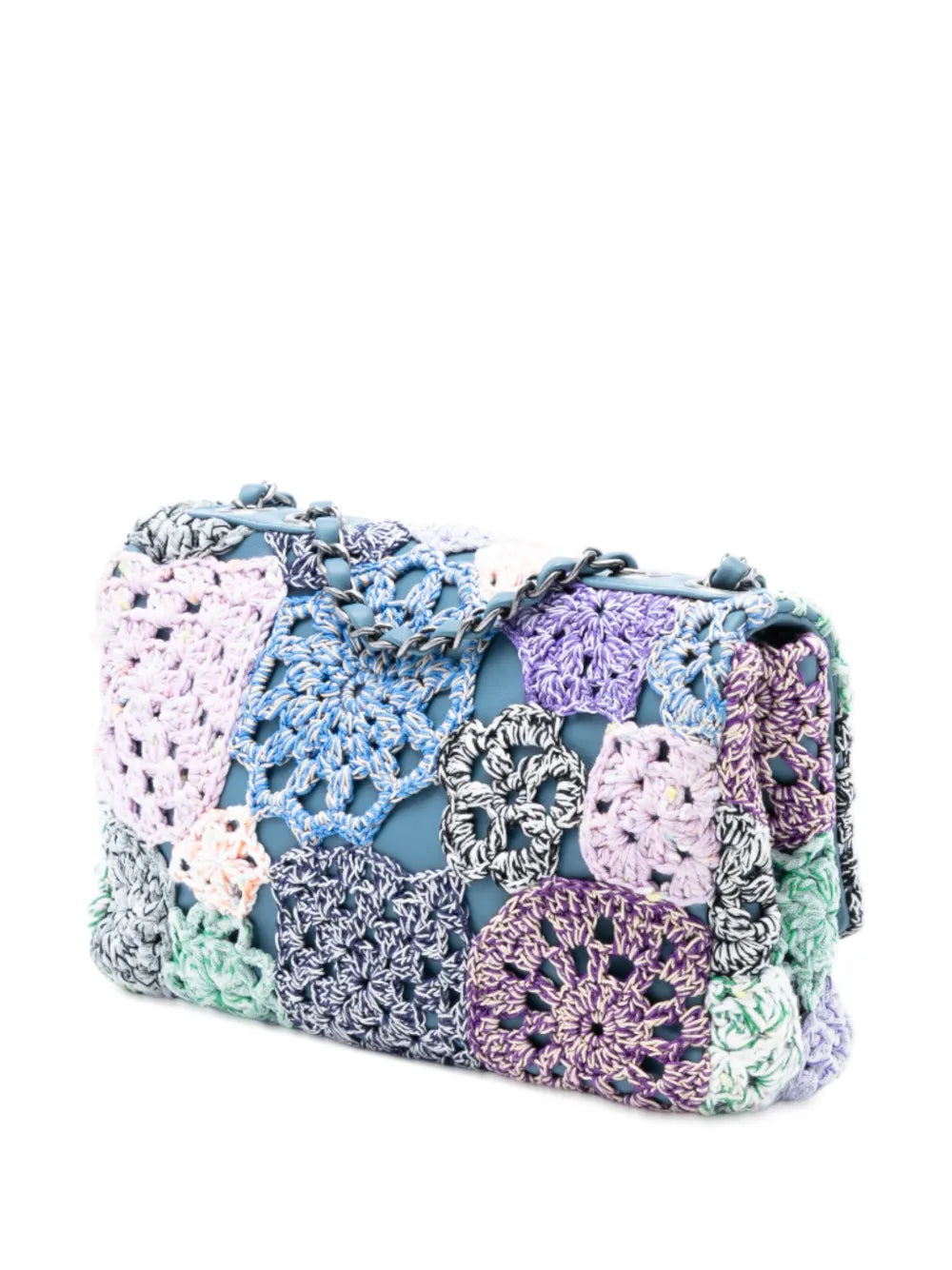 Chanel Pre Owned 2015 2016 Small Crochet Cotton Paris Seoul Crochet Work Flap Shoulder Bag — Same as shown — Size One Size — Back View