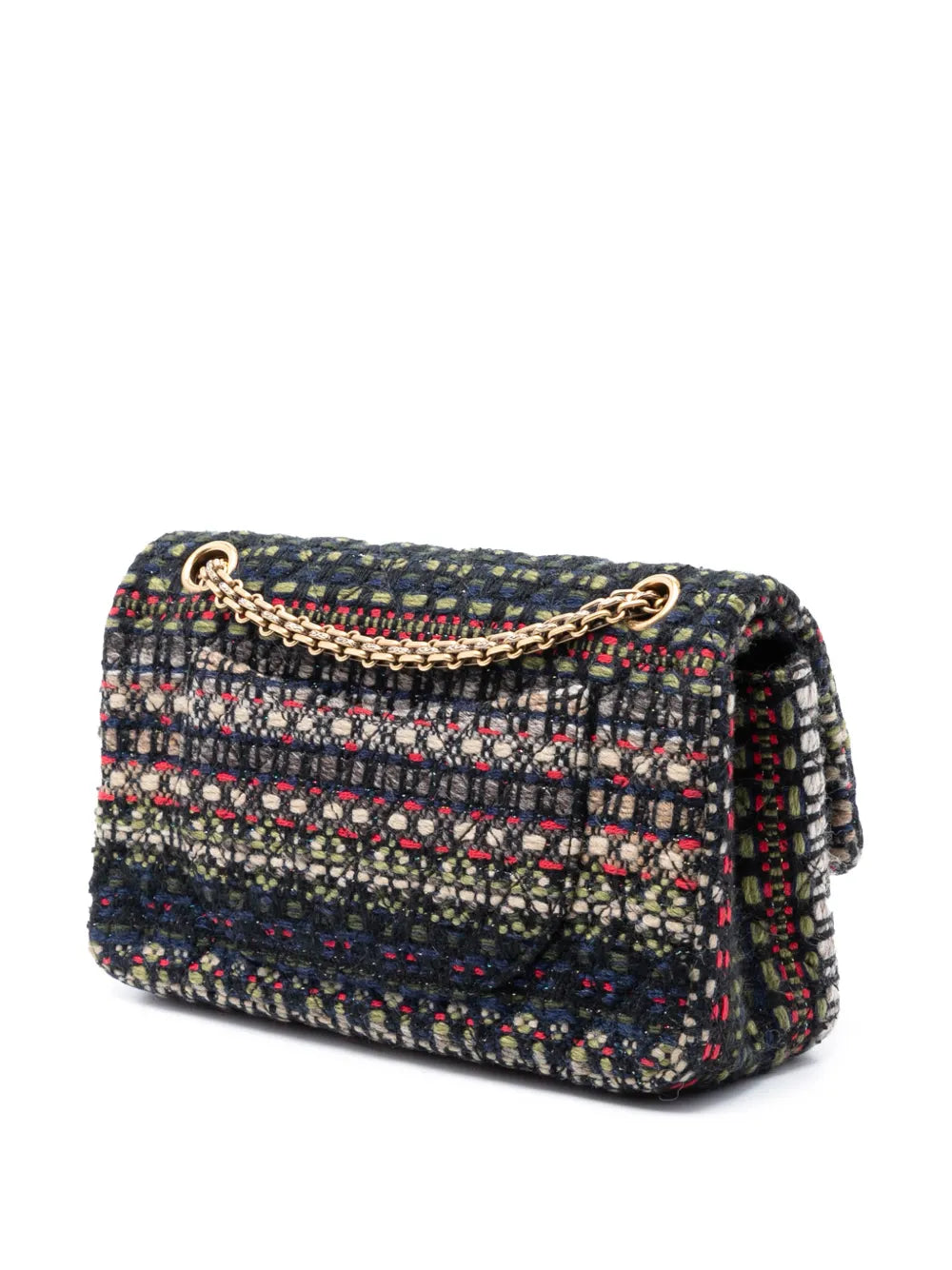 Chanel Pre Owned 2015 2016 Reissue 255 Quilted Tweed Double Flap 225 Shoulder Bag — Same as shown — Size One Size — Back View