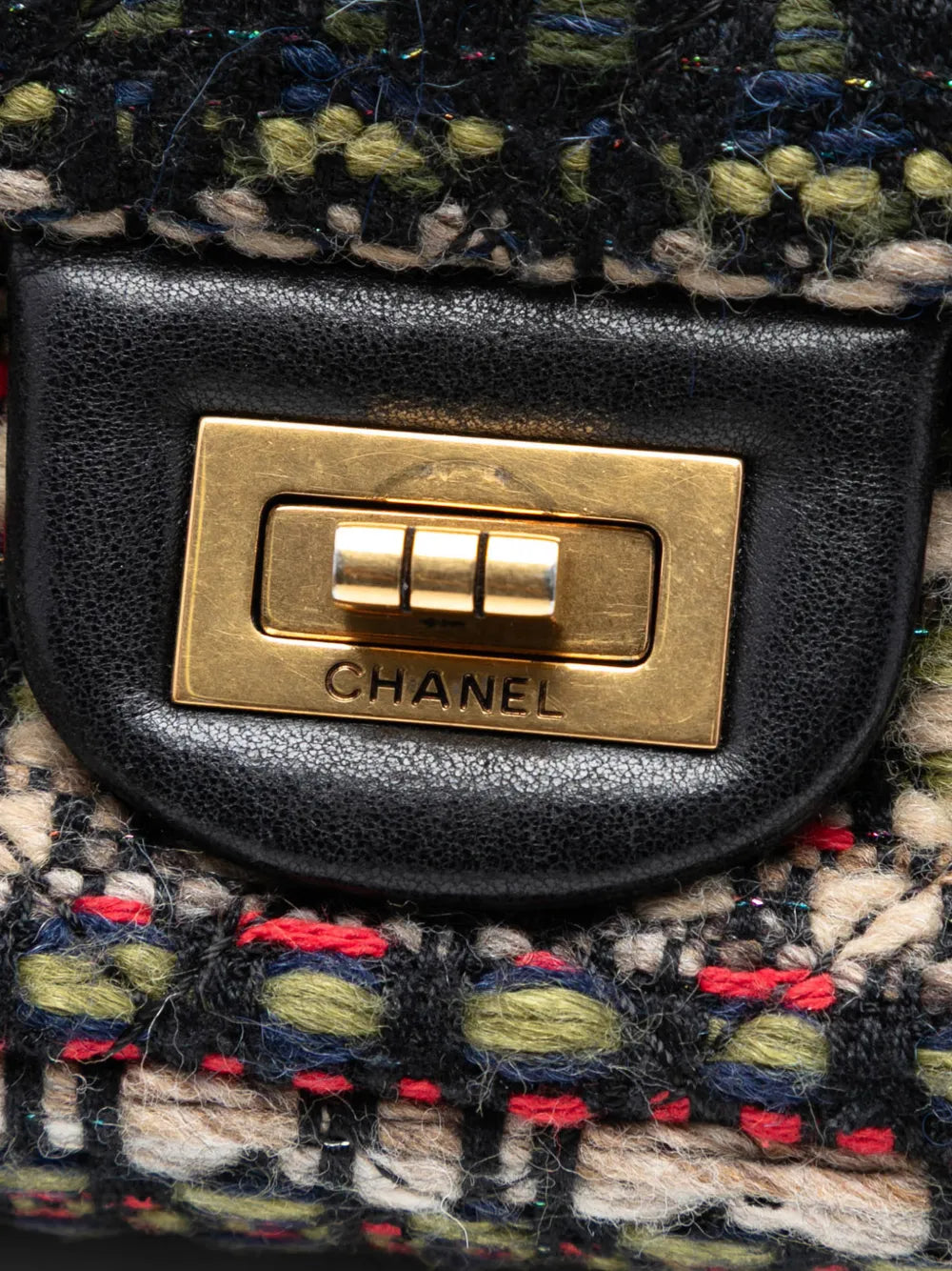 Chanel Pre Owned 2015 2016 Reissue 255 Quilted Tweed Double Flap 225 Shoulder Bag — Same as shown — Size One Size — Lifestyle View