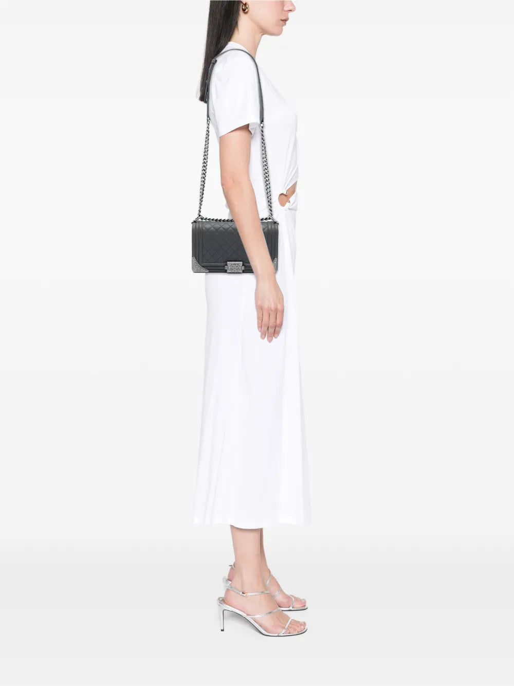 Chanel Pre Owned 2014 Paris Dallas Old Medium Quilted Calfskin Cowboy Boy Flap Shoulder Bag — Same as shown — Size One Size — Side View