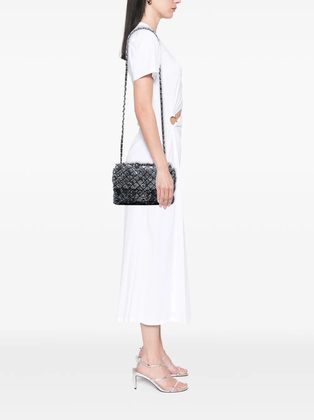 Chanel Pre Owned 2012 2013 Medium Cc Quilted Lambskin Sequin Single Flap Shoulder Bag — Same as shown — Size One Size — Side View