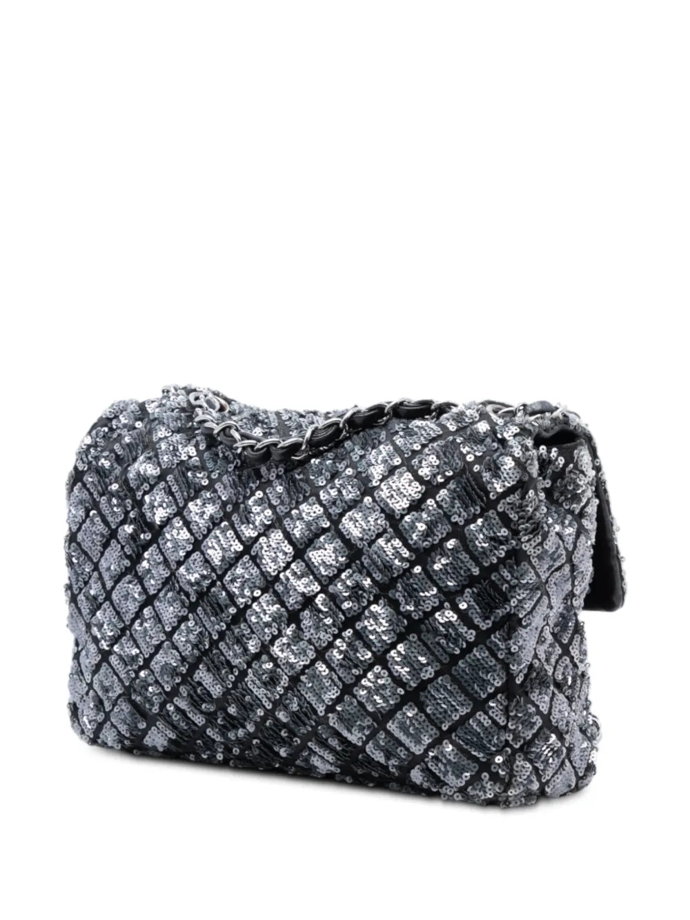 Chanel Pre Owned 2012 2013 Medium Cc Quilted Lambskin Sequin Single Flap Shoulder Bag — Same as shown — Size One Size — Back View