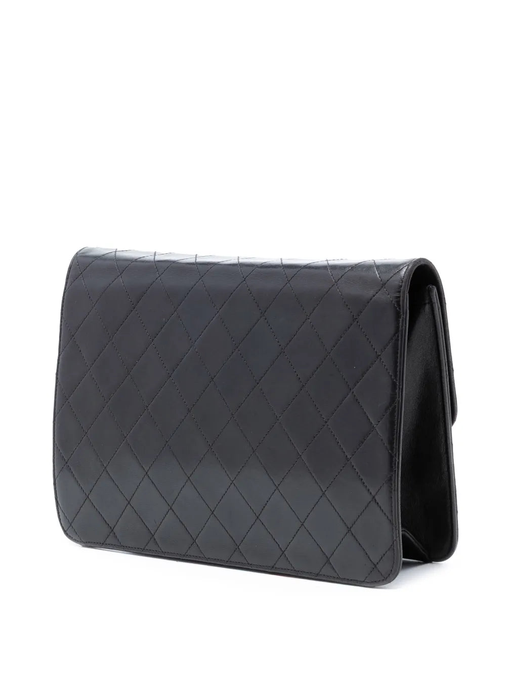 Chanel Pre Owned 1994 1996 Medium Cc Quilted Lambskin Single Flap Shoulder Bag — Same as shown — Size One Size — Back View