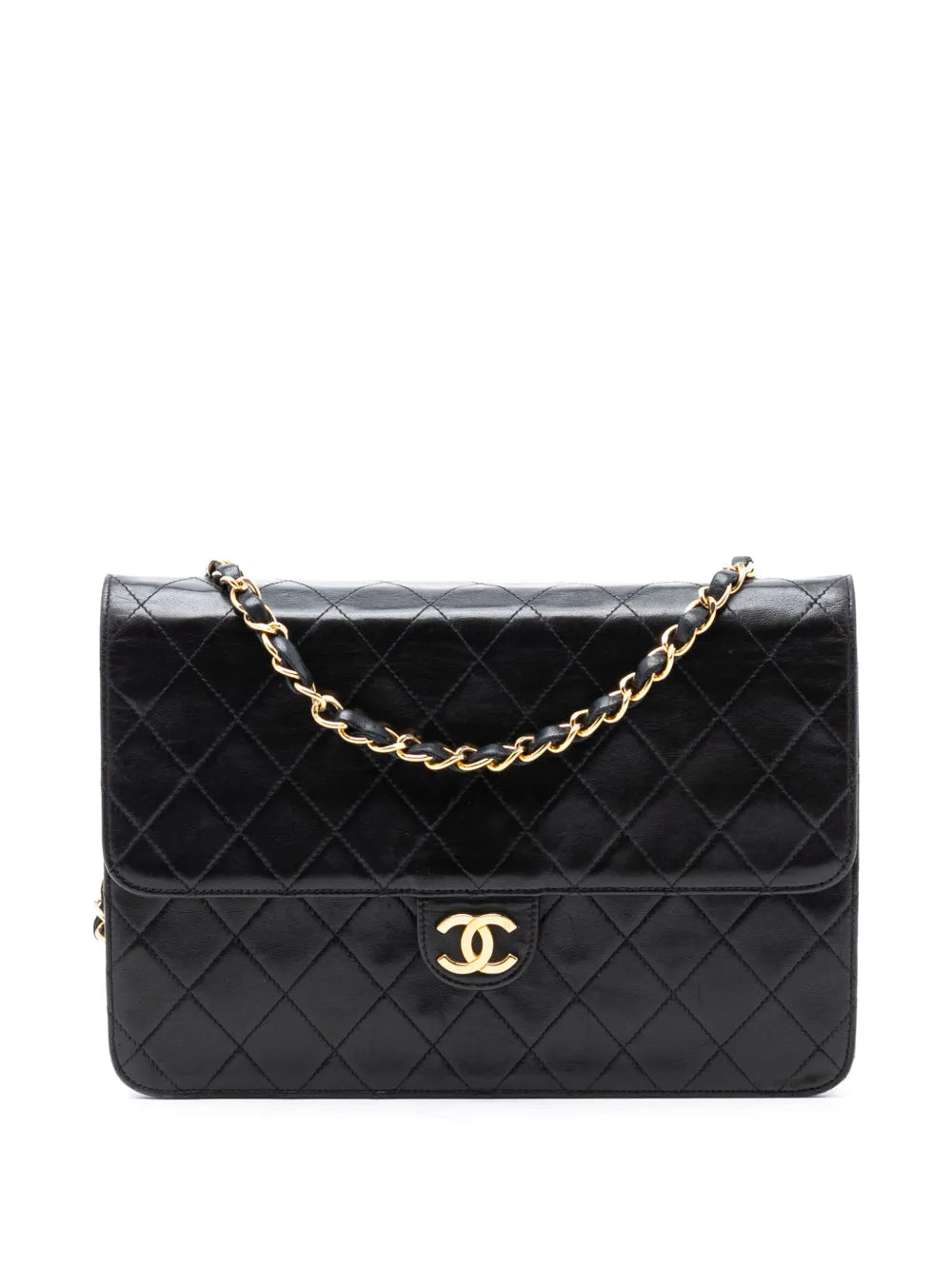 Chanel Pre Owned 1994 1996 Medium Cc Quilted Lambskin Single Flap Shoulder Bag — Same as shown — Size One Size — Front View