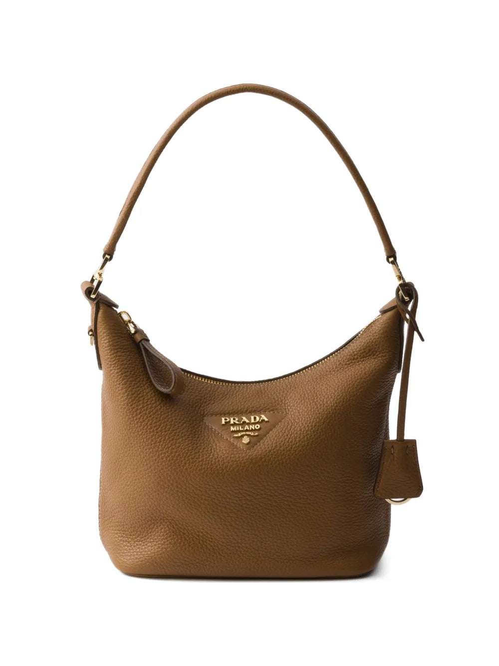 Prada Logo Plaque Leather Shoulder Bag — Same as shown — Size One Size — Front View