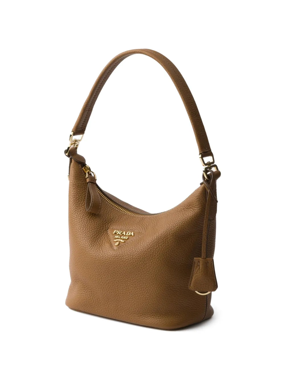 Prada Logo Plaque Leather Shoulder Bag — Same as shown — Size One Size — Back View