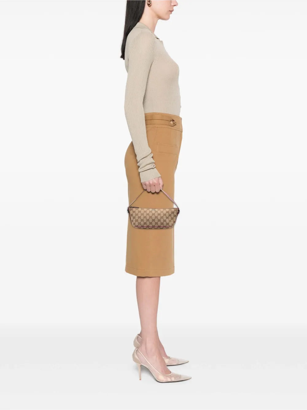Gucci Pre Owned 2000 2015 Gg Canvas Web Boat Shoulder Bag — Same as shown — Size One Size — Side View