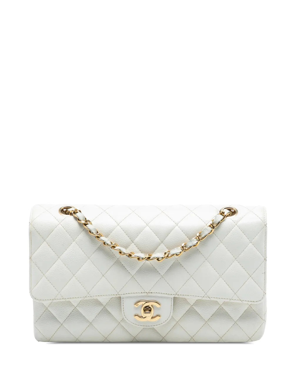 Chanel Pre Owned 2003 2004 Medium Classic Caviar Double Flap Shoulder Bag — Same as shown — Size One Size — Front View