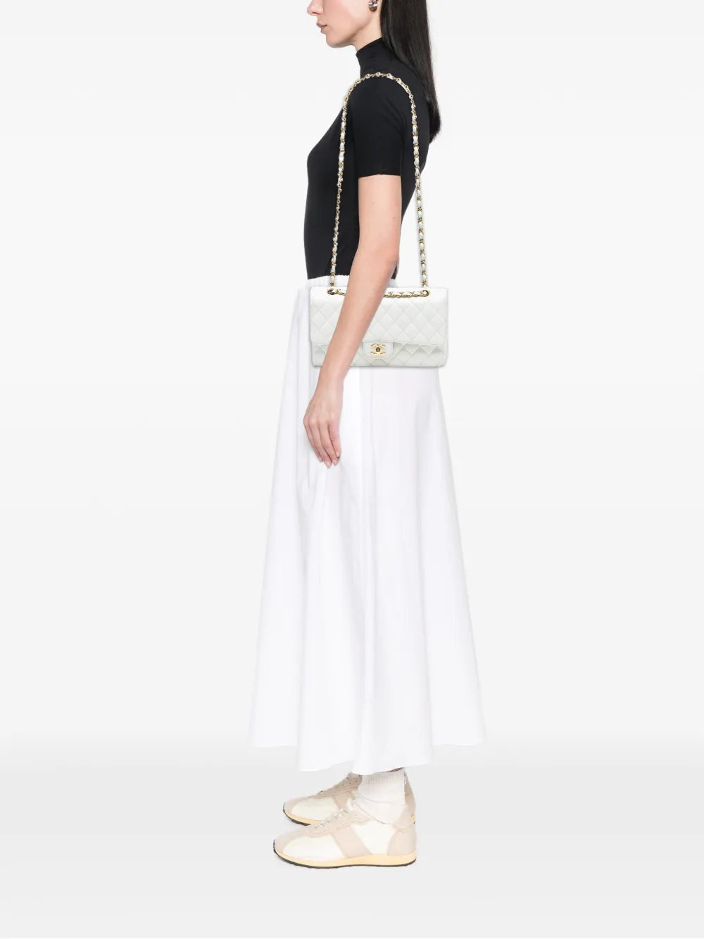 Chanel Pre Owned 2003 2004 Medium Classic Caviar Double Flap Shoulder Bag — Same as shown — Size One Size — Side View