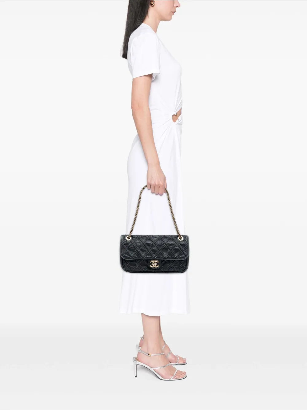 Chanel Pre Owned 2011 Paris Bombay Medium Cc Calfskin Triptych Flap Shoulder Bag — Same as shown — Size One Size — Side View
