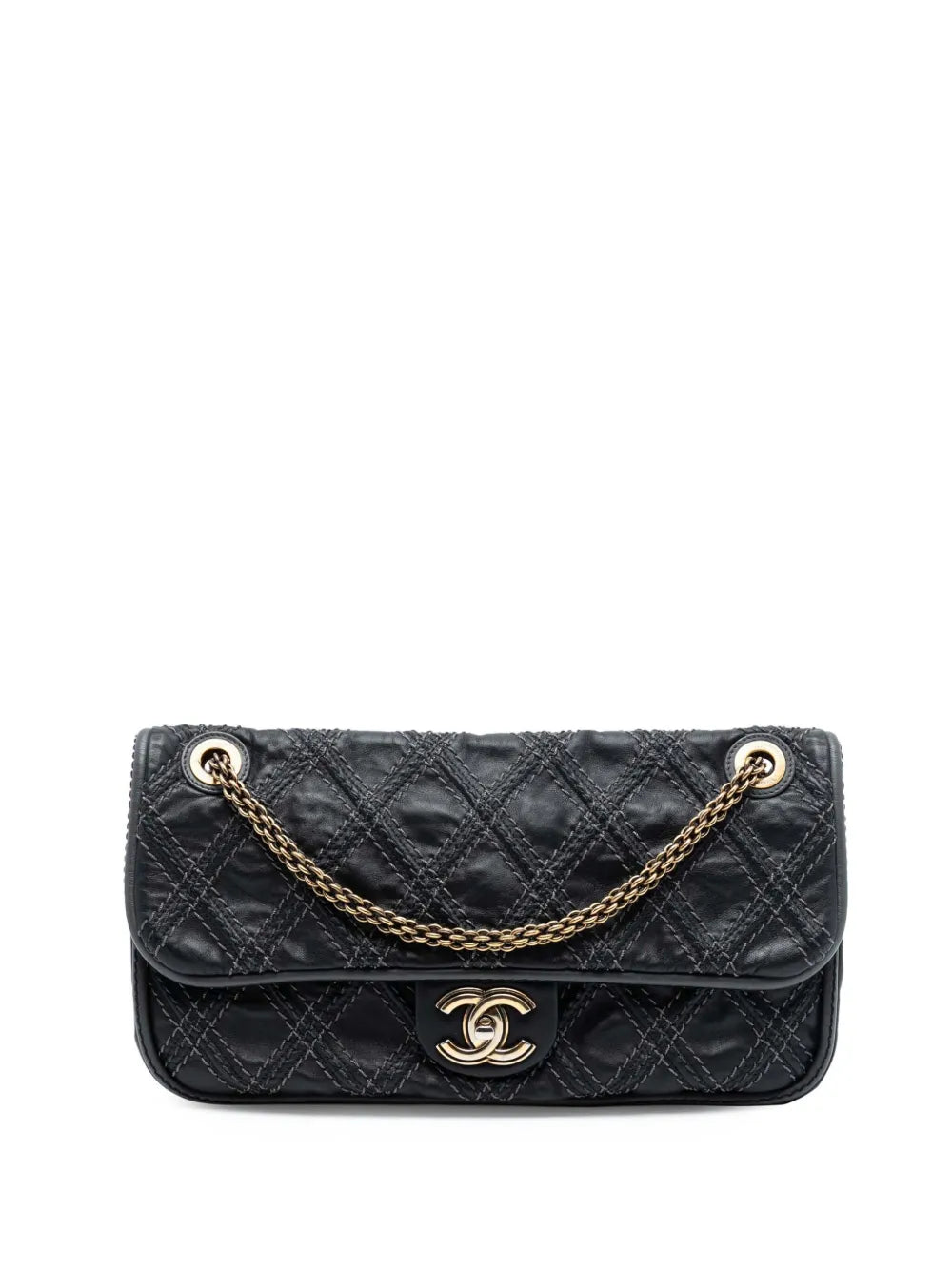 Chanel Pre Owned 2011 Paris Bombay Medium Cc Calfskin Triptych Flap Shoulder Bag — Same as shown — Size One Size — Front View