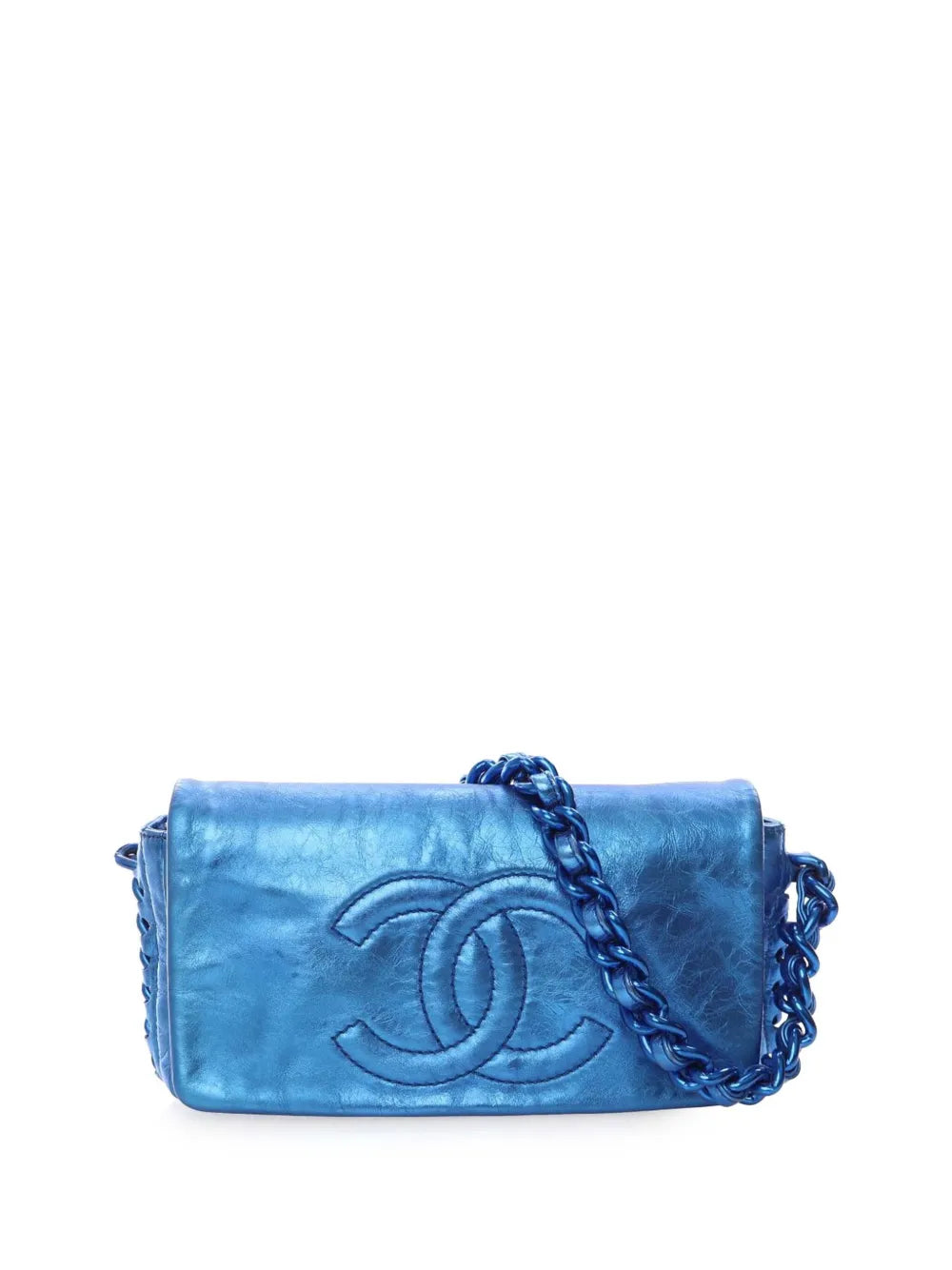 Chanel Pre Owned 2008 2009 Cc Metallic Calfskin Modern Chain Flap Shoulder Bag — Same as shown — Size One Size — Front View