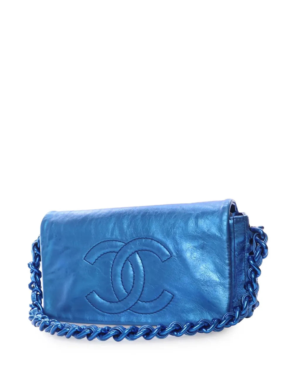 Chanel Pre Owned 2008 2009 Cc Metallic Calfskin Modern Chain Flap Shoulder Bag — Same as shown — Size One Size — Back View