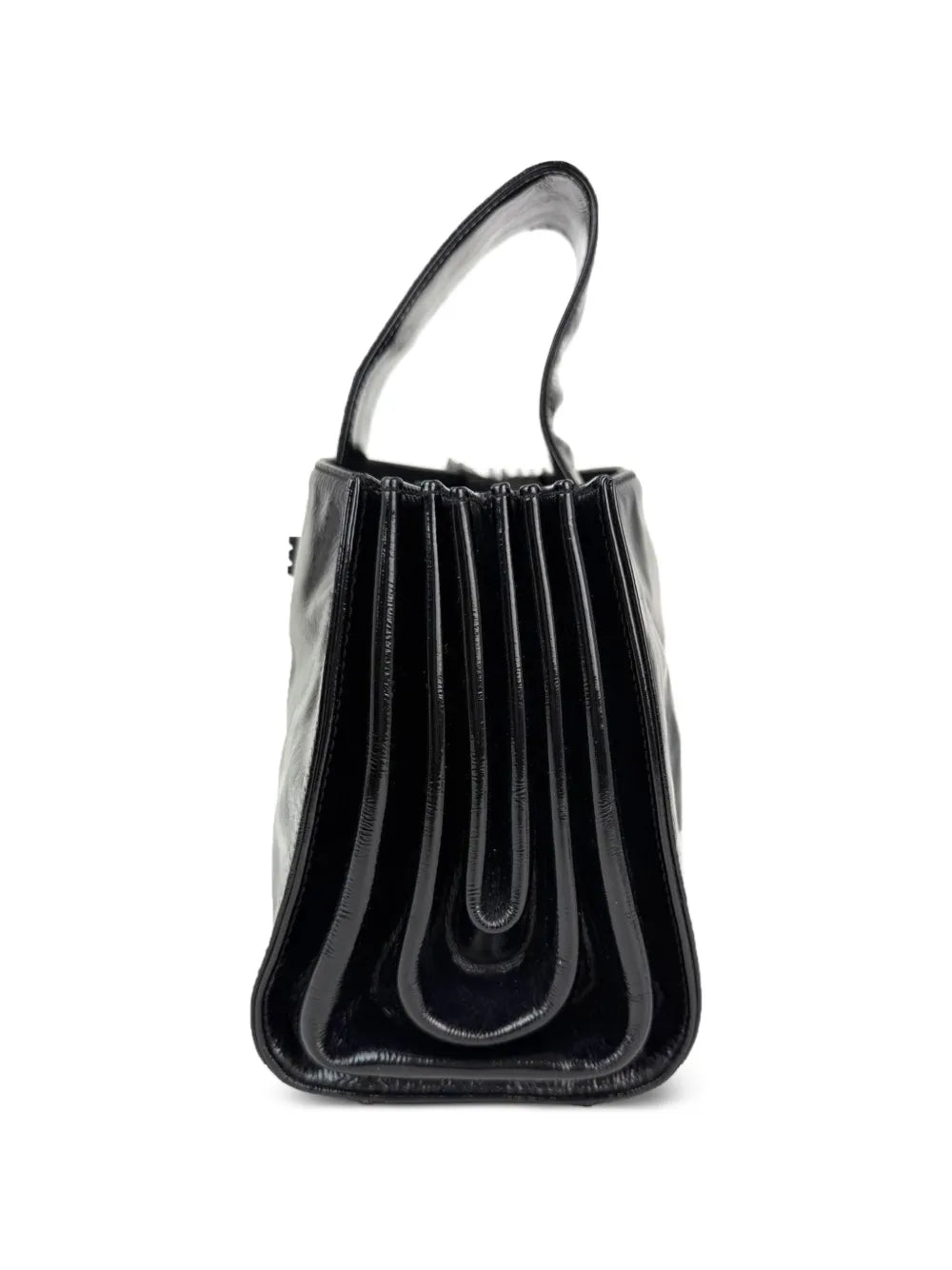 Chanel Pre Owned Mademoiselle Patent Leather Shulder Bag — Same as shown — Size One Size — Back View