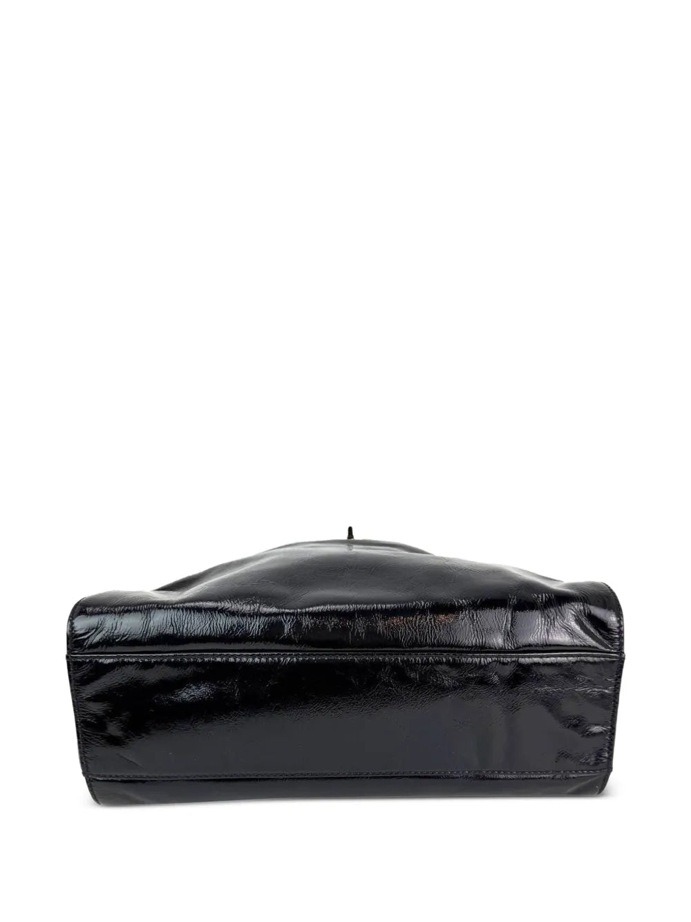 Chanel Pre Owned Mademoiselle Patent Leather Shulder Bag — Same as shown — Size One Size — Top View