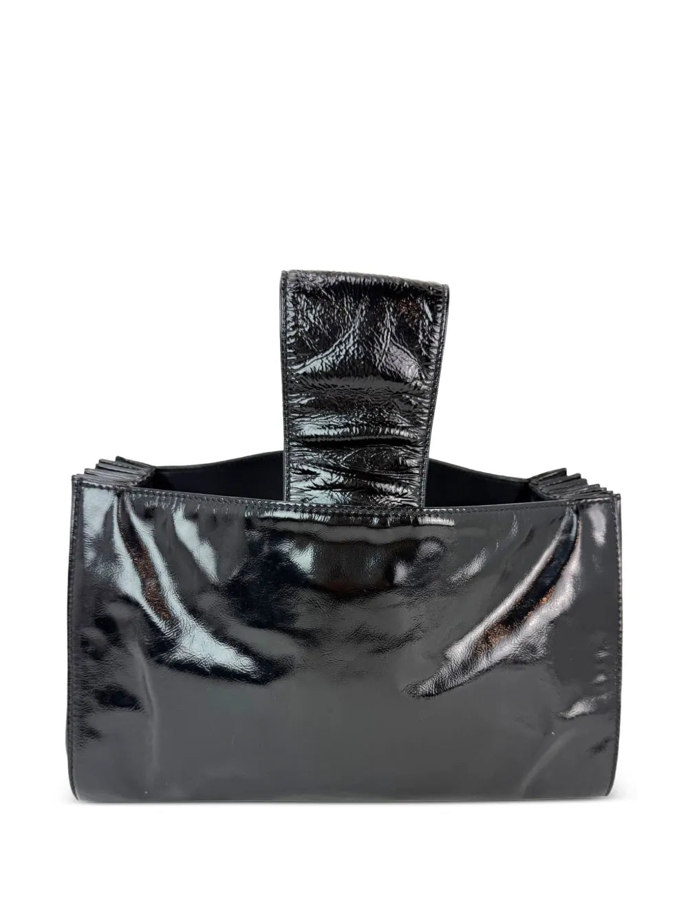 Chanel Pre Owned Mademoiselle Patent Leather Shulder Bag — Same as shown — Size One Size — Side View