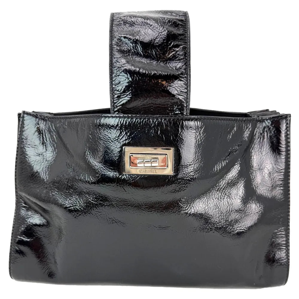 Chanel Pre Owned Mademoiselle Patent Leather Shulder Bag — Same as shown — Size One Size — Front View