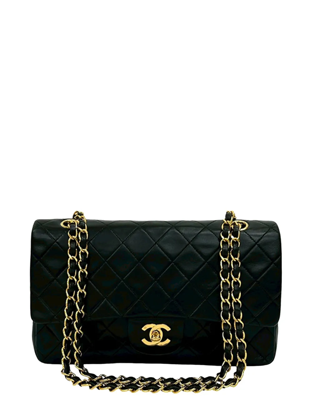 Chanel Pre Owned 1991 1994 Medium Classic Lambskin Double Flap Shoulder Bag — Same as shown — Size One Size — Front View