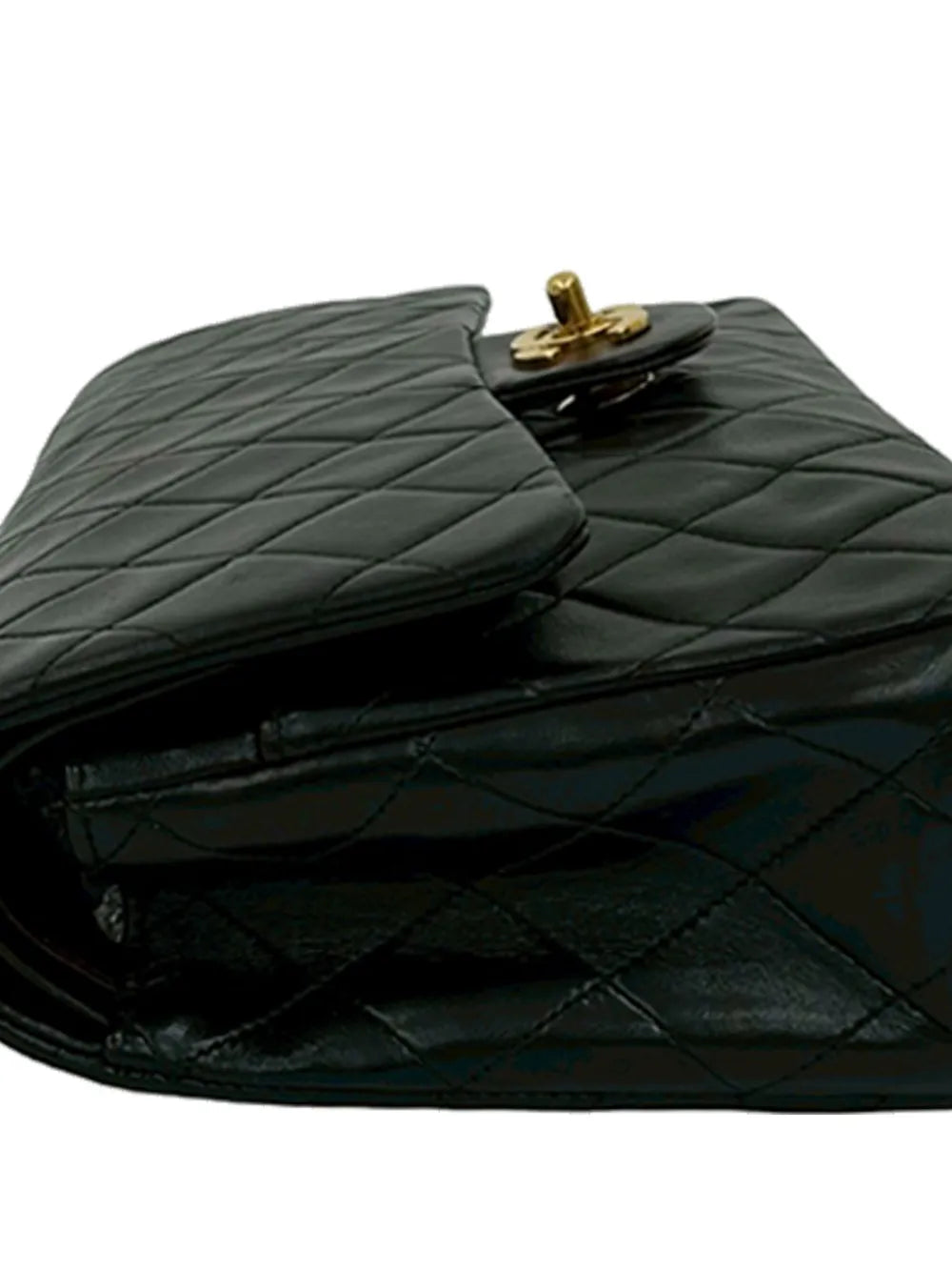 Chanel Pre Owned 1991 1994 Medium Classic Lambskin Double Flap Shoulder Bag — Same as shown — Size One Size — Side View