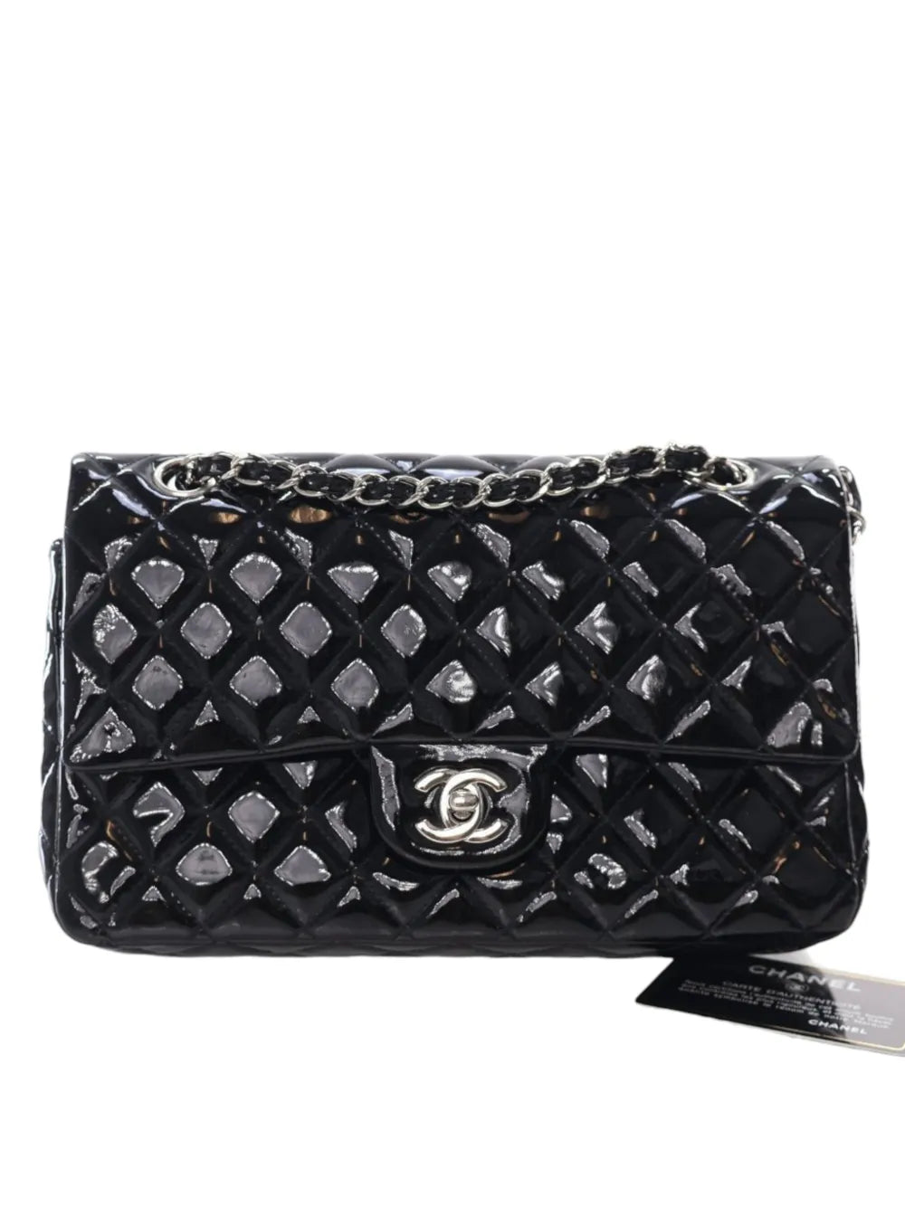 Chanel Pre Owned 2010 2011 Medium Classic Patent Double Flap Shoulder Bag — Same as shown — Size One Size — Side View
