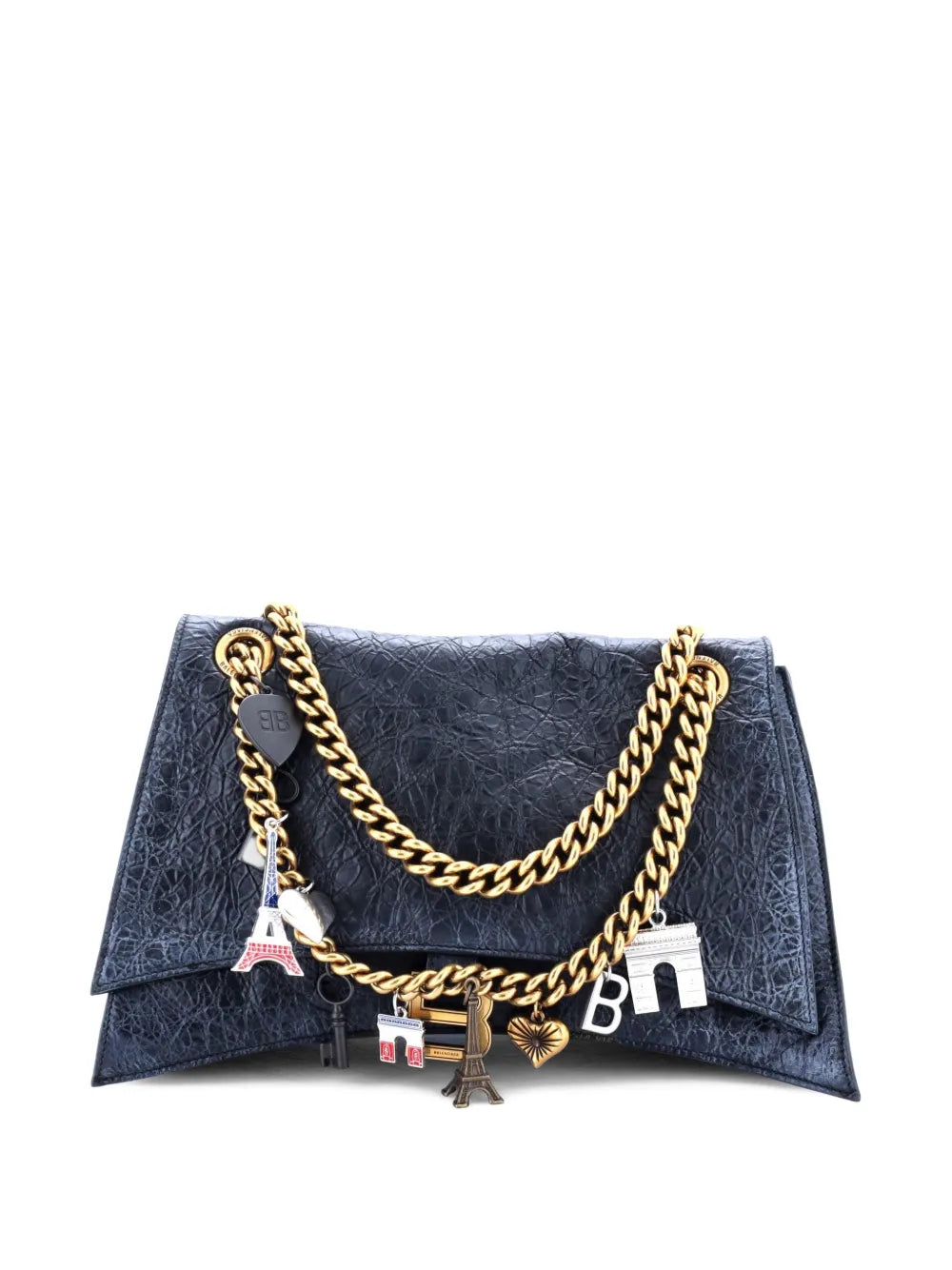 Balenciaga Pre Owned Crush Charm Chain Flap Bag Leather Medium Shoulder Bag — Same as shown — Size One Size — Front View