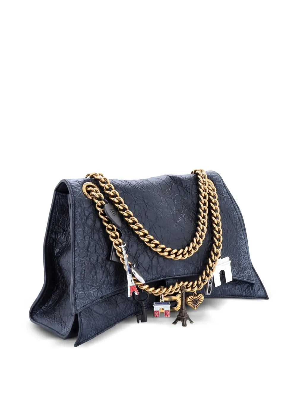 Balenciaga Pre Owned Crush Charm Chain Flap Bag Leather Medium Shoulder Bag — Same as shown — Size One Size — Back View