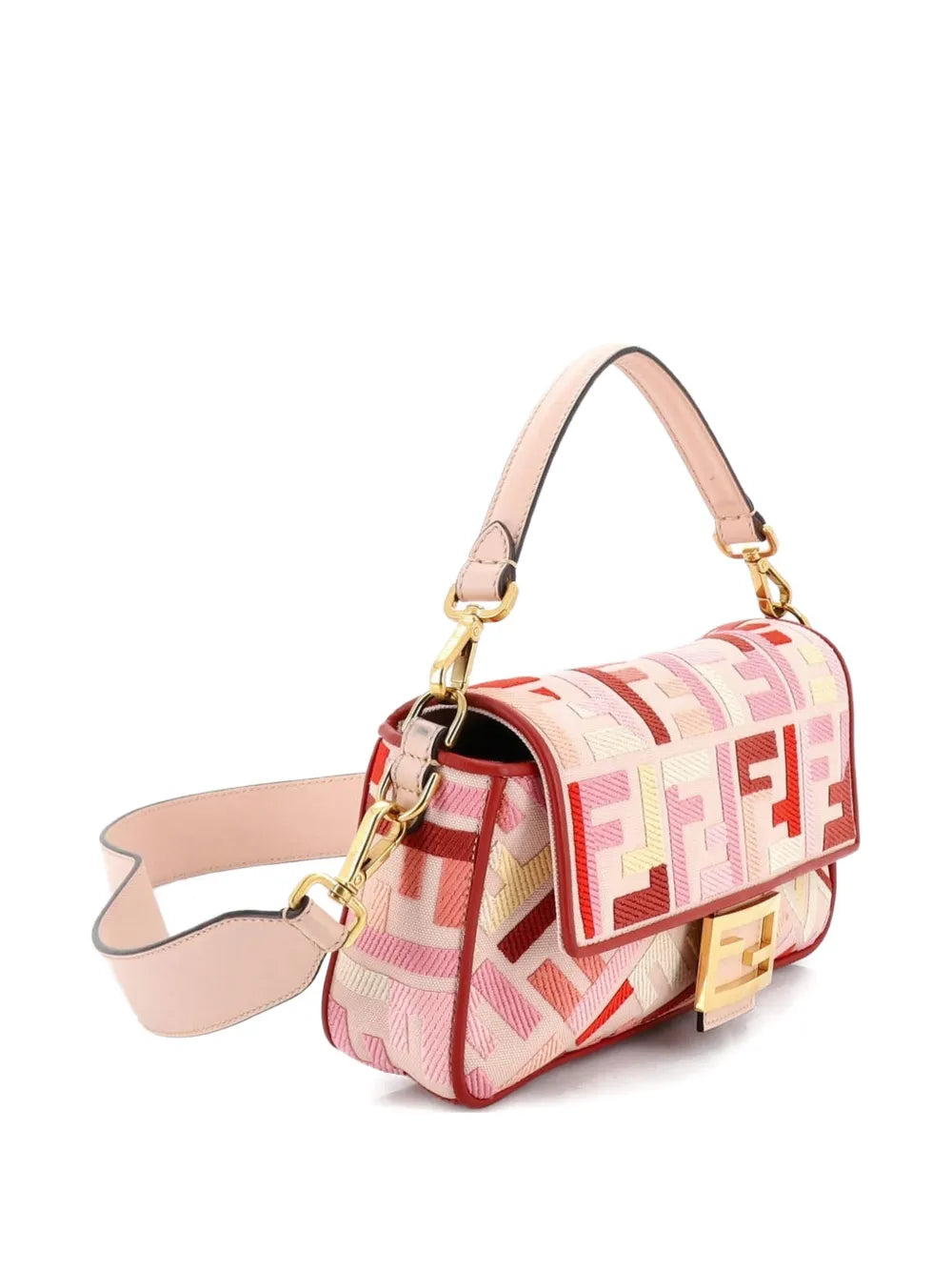 Fendi Pre Owned Baguette Nm Bag Zucca Embroidered Canvas Medium Shoulder Bag — Same as shown — Size One Size — Back View