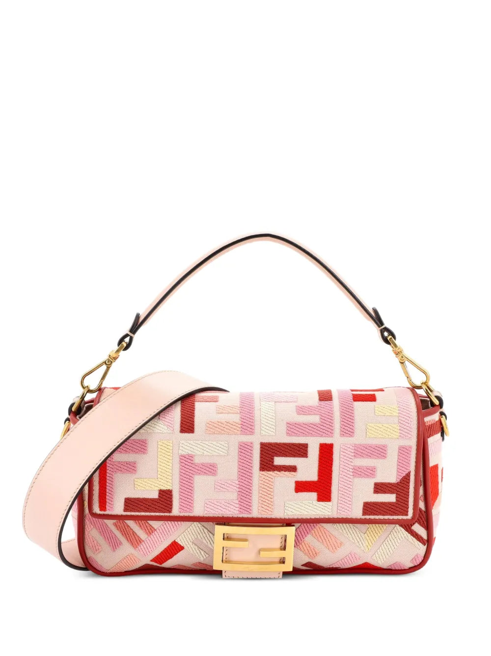 Fendi Pre Owned Baguette Nm Bag Zucca Embroidered Canvas Medium Shoulder Bag — Same as shown — Size One Size — Front View