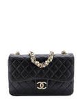 Chanel Pre Owned Westminster Tangled Pearl Chain Flap Bag Quilted Lambskin Medium Shoulder Bag — Same as shown — Size One Size — Front View